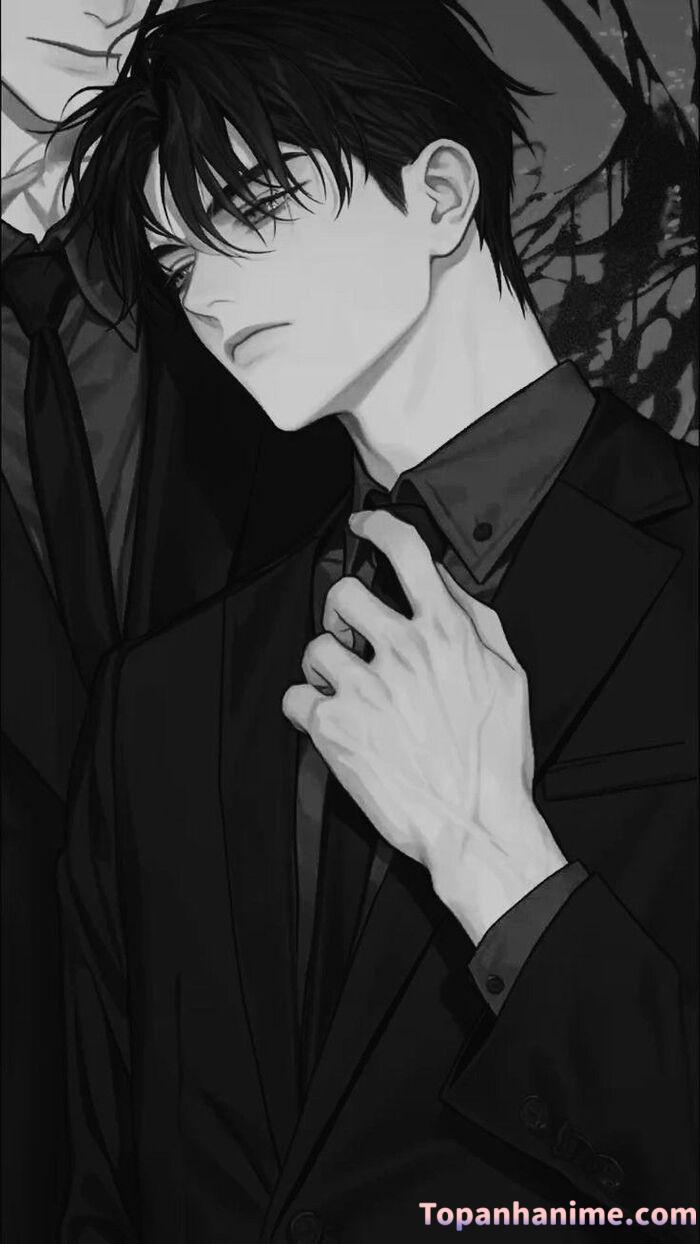 Ảnh anime nam trắng đen 21