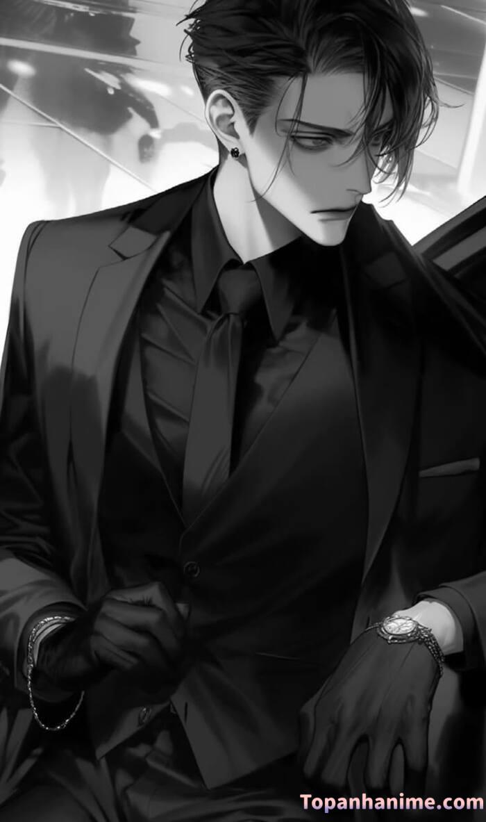 Ảnh anime nam trắng đen 34