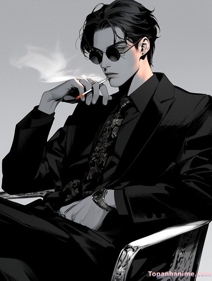 Ảnh anime nam trắng đen 40