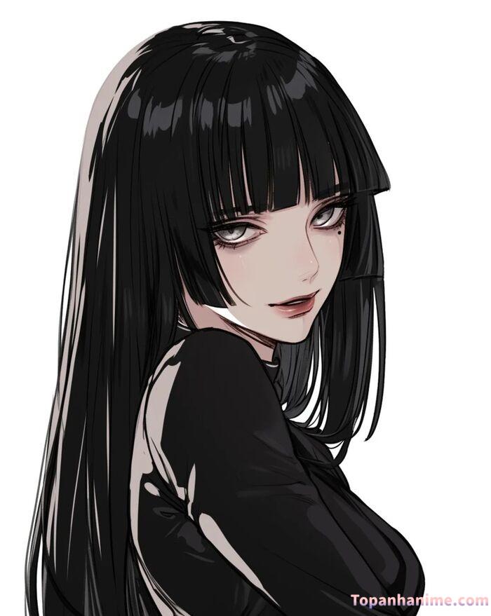 Ảnh anime nữ trắng đen 19