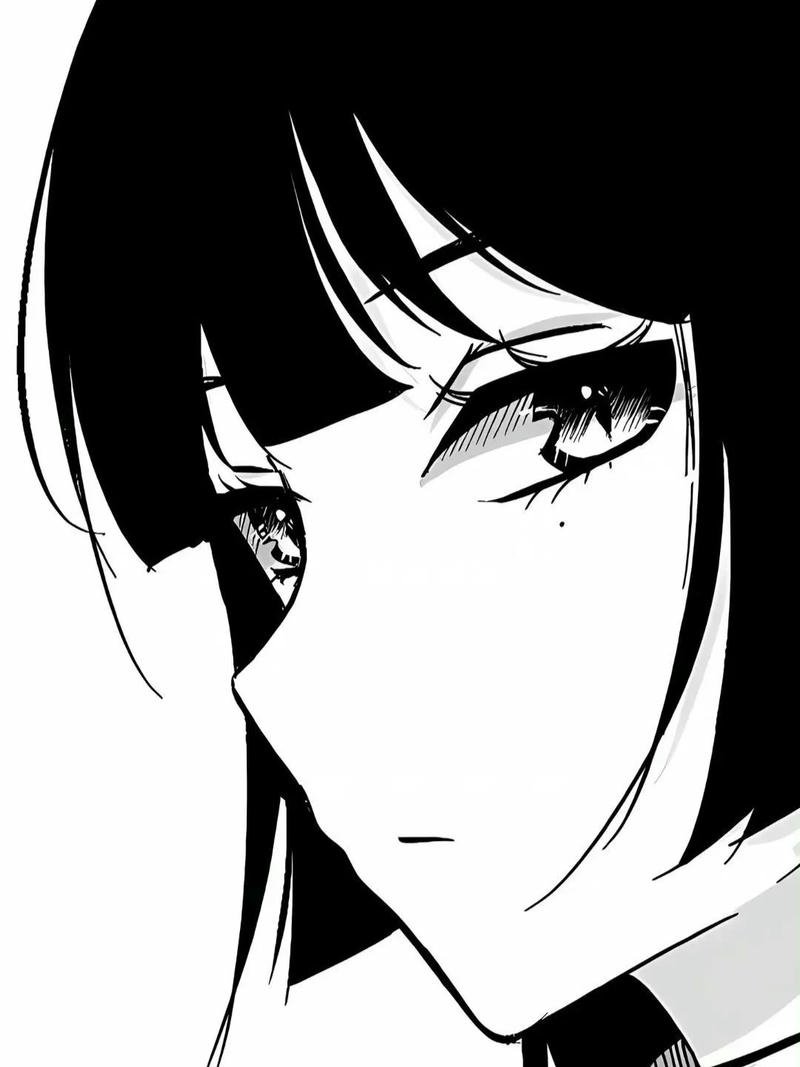 anime nữ trắng đen 8