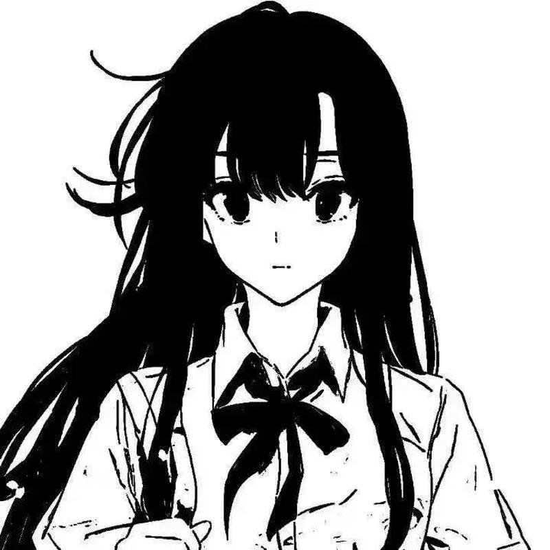 anime nữ trắng đen 16