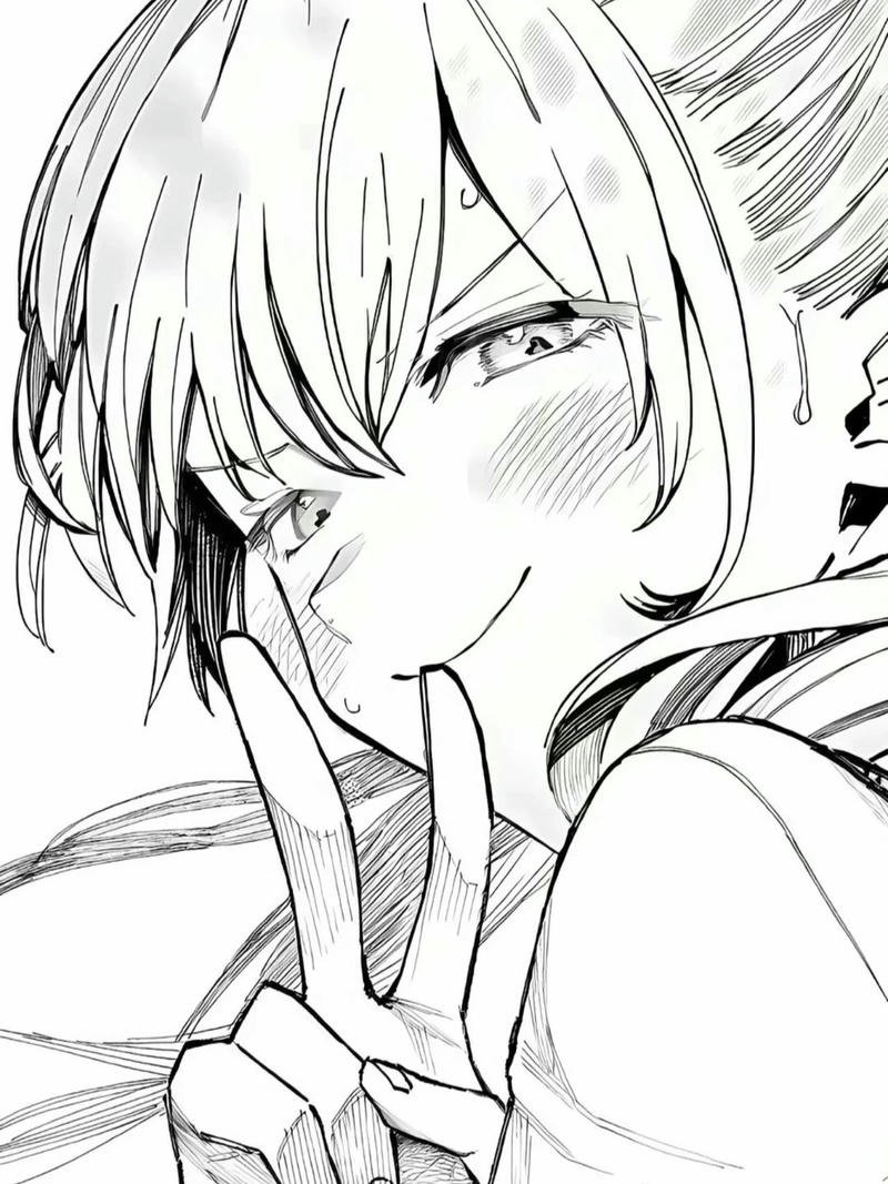 anime nữ trắng đen 17