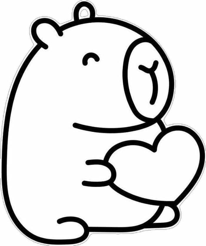 tranh tô màu capybara cute 1