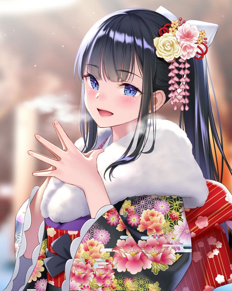 ảnh anime nữ mặc kimono 6
