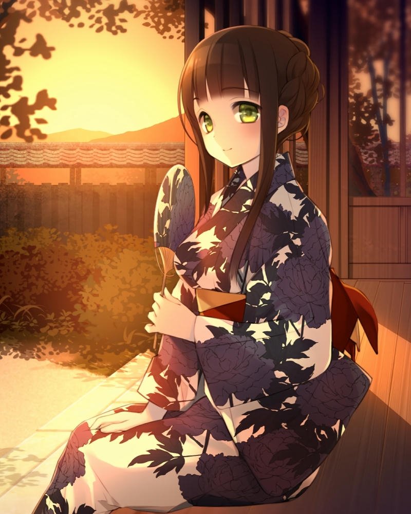 ảnh anime nữ mặc kimono 13