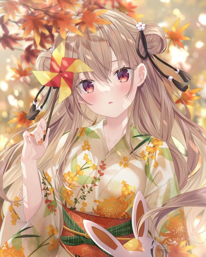 ảnh anime nữ mặc kimono 22