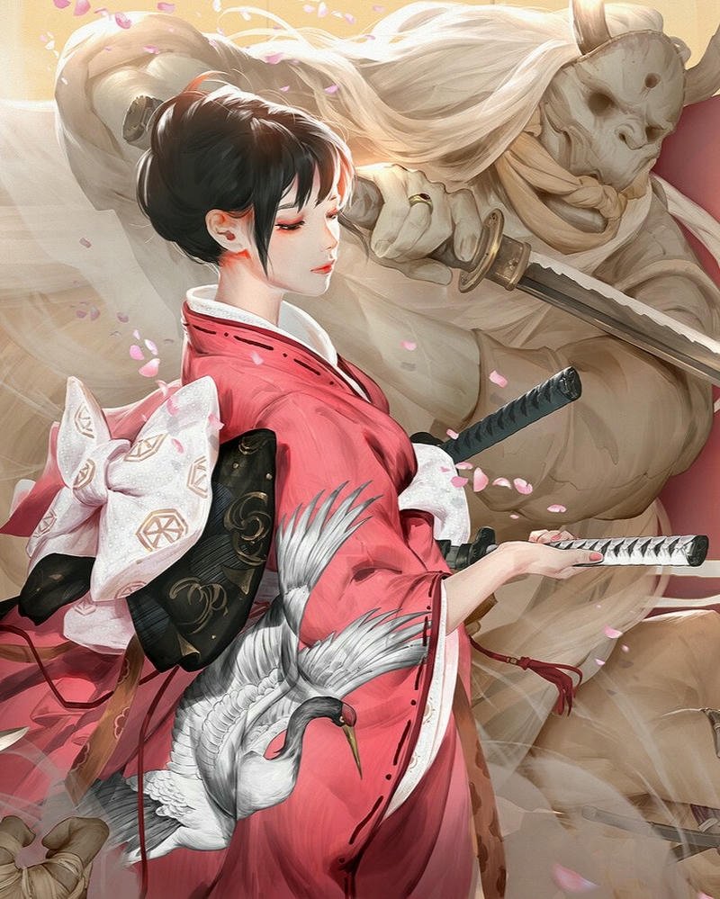ảnh anime nữ mặc kimono 27