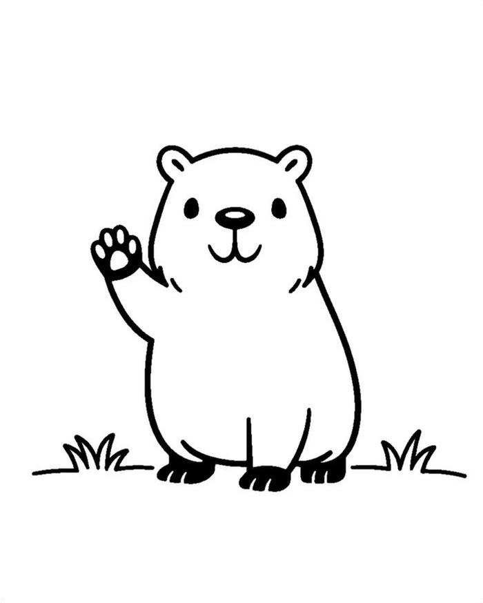 tranh tô màu capybara cute 3