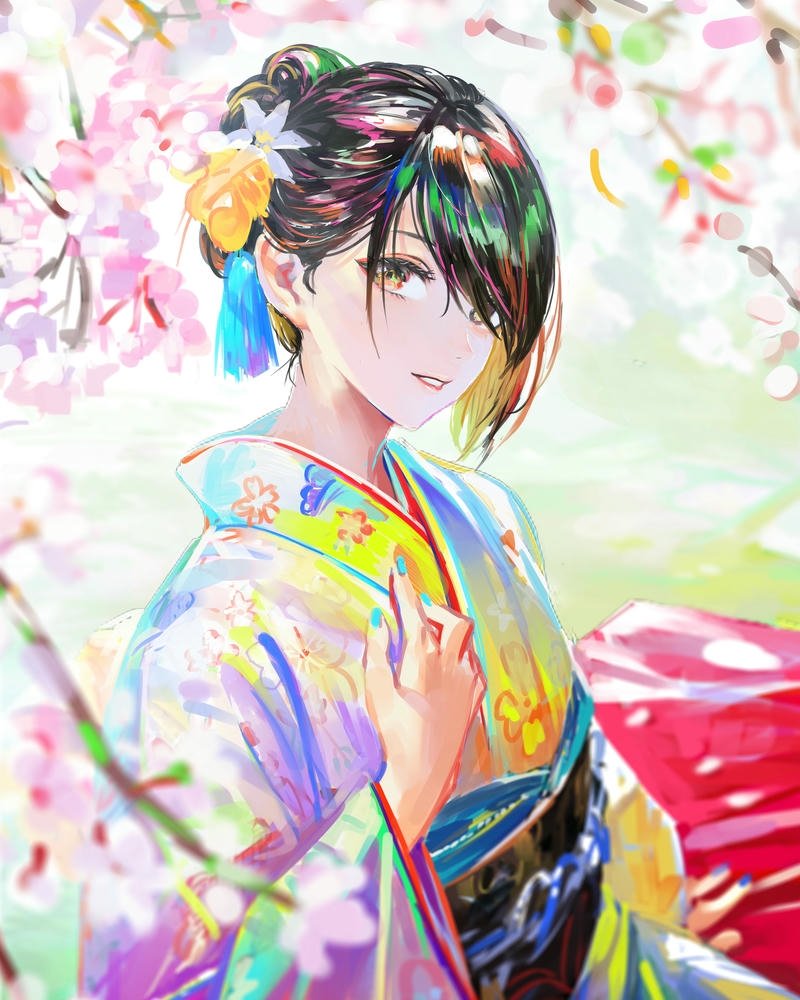 ảnh anime nữ mặc kimono 36