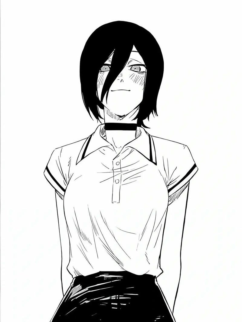 anime nữ trắng đen 32