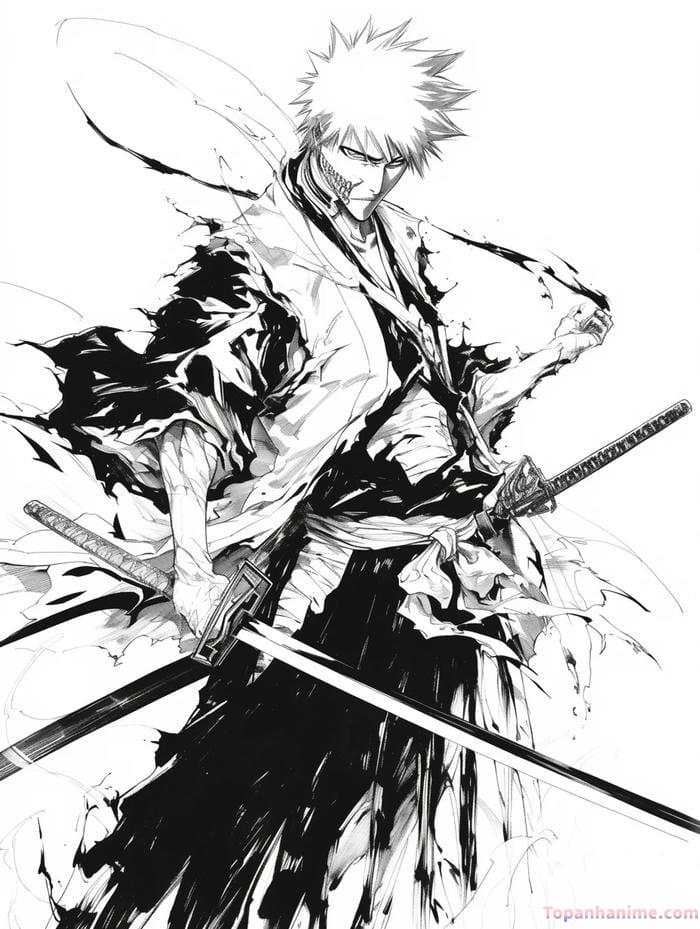 Ảnh anime nam trắng đen 8