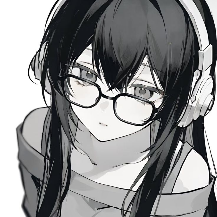 Ảnh Anime Nữ Đen Trắng 1