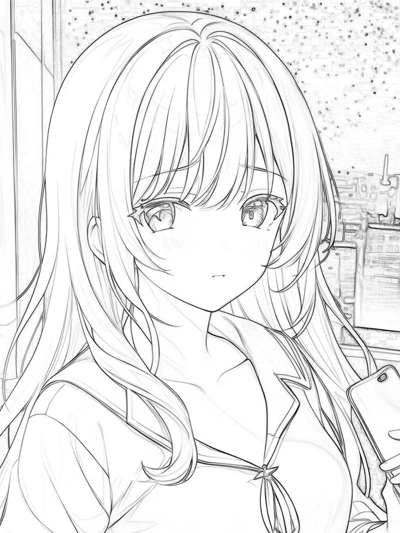 ảnh anime không màu 24