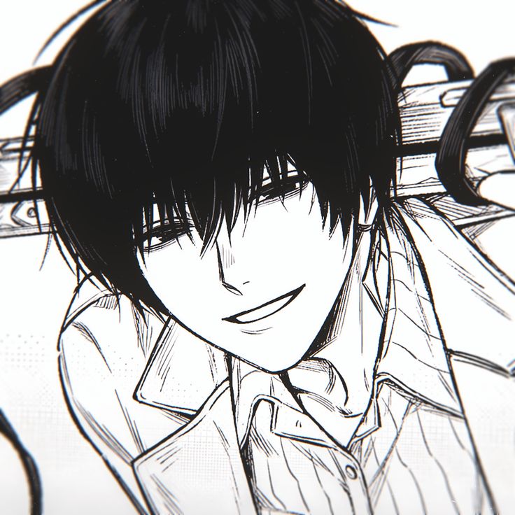 Ảnh anime trắng đen tối giản 9