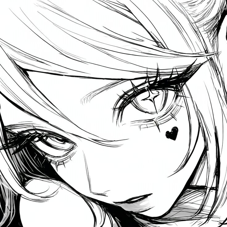 Ảnh anime trắng đen tối giản 7