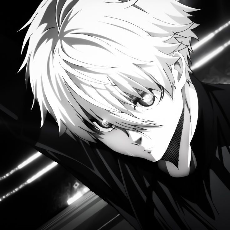 Ảnh anime trắng đen tối giản 5