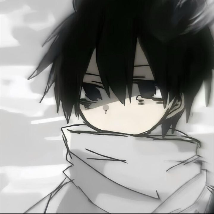 Ảnh anime trắng đen tối giản 18