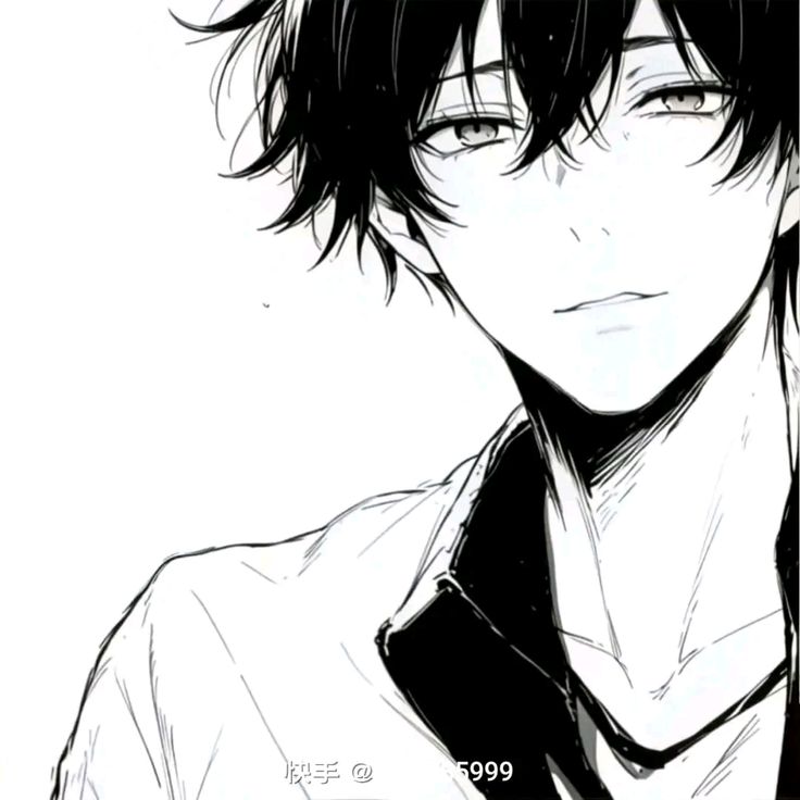 Ảnh anime trắng đen tối giản 17