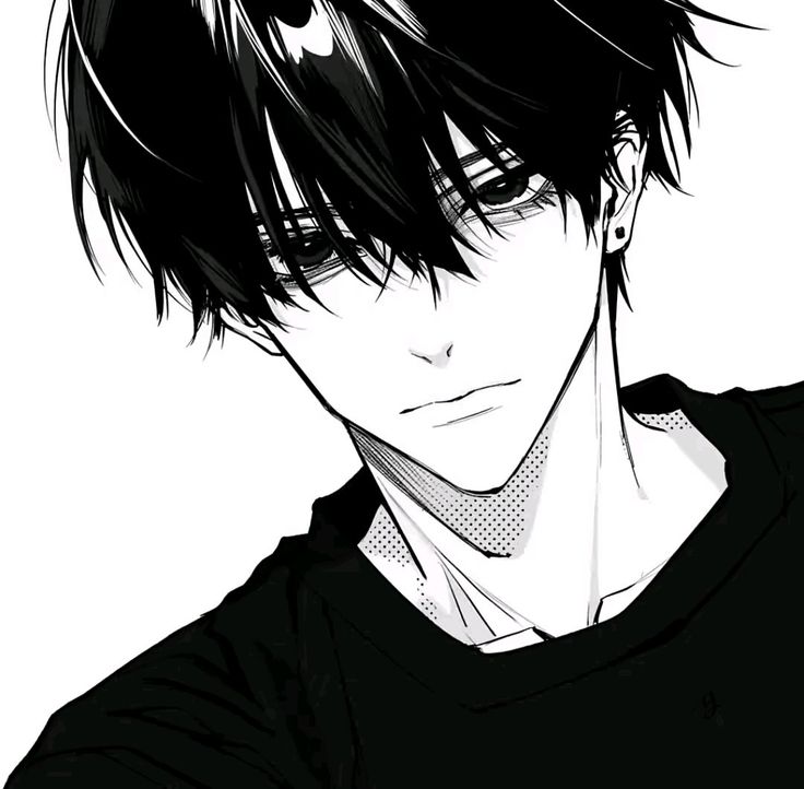 Ảnh anime trắng đen tối giản 13