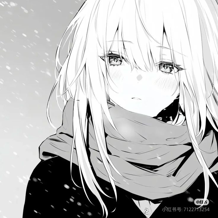 Ảnh anime trắng đen tối giản 12