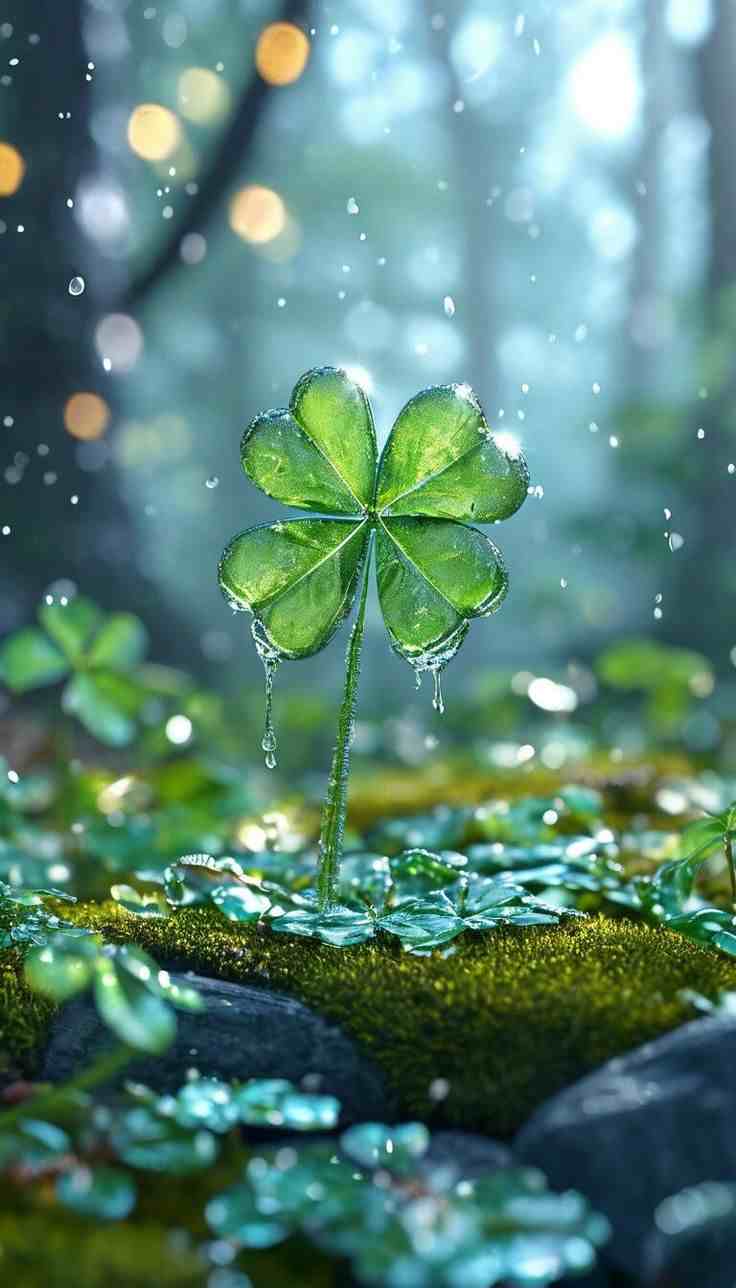 Ảnh cỏ 4 lá may mắn đẹp 15