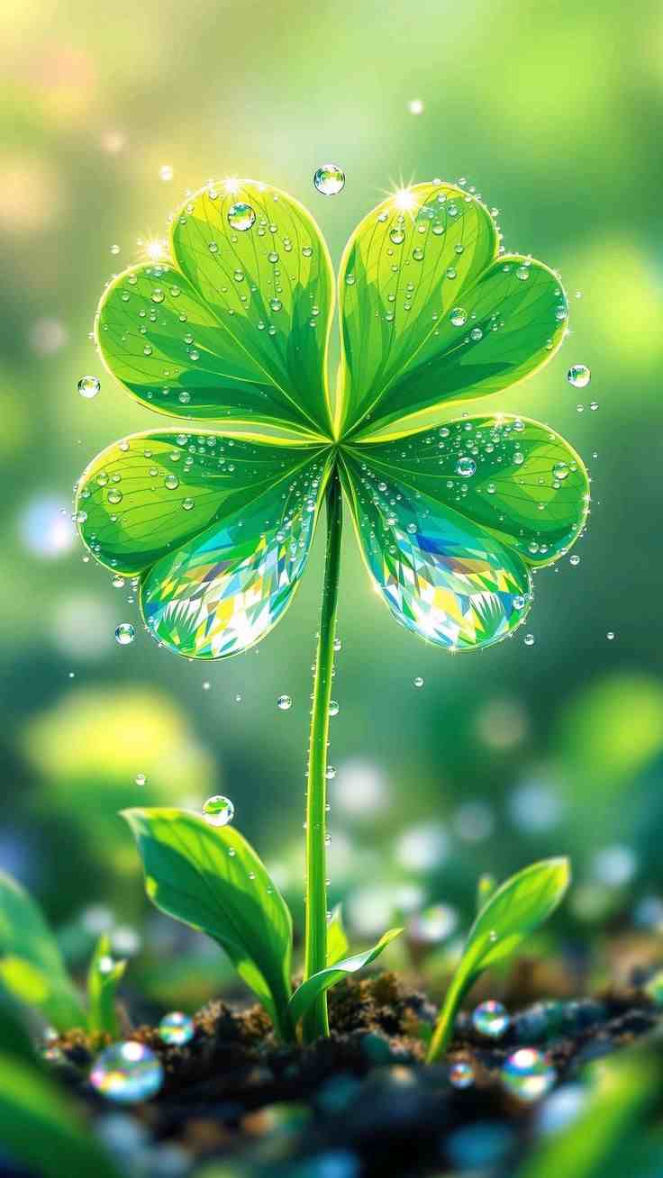 Ảnh cỏ 4 lá may mắn đẹp 4