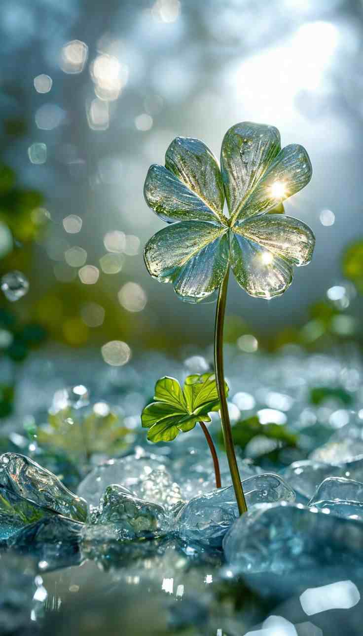Ảnh cỏ 4 lá may mắn đẹp 10