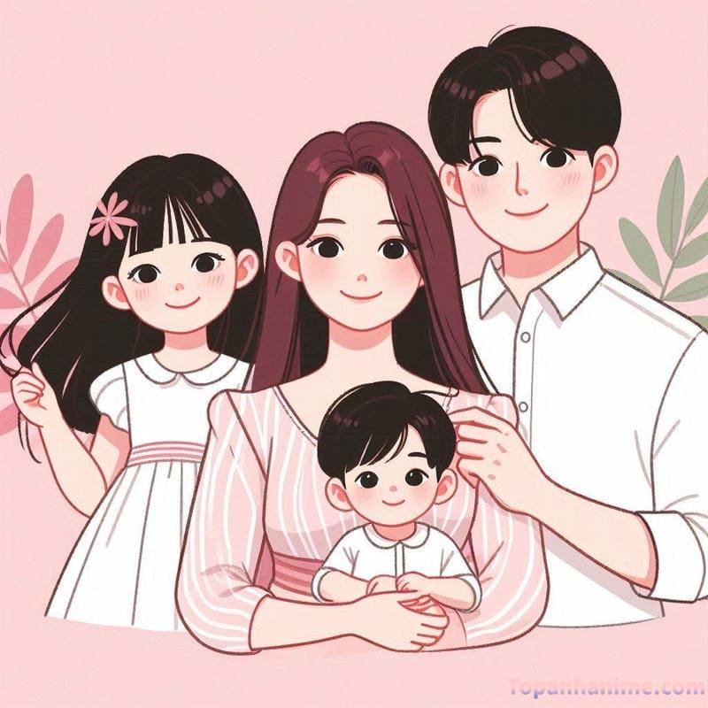 ảnh gia đình chibi 10