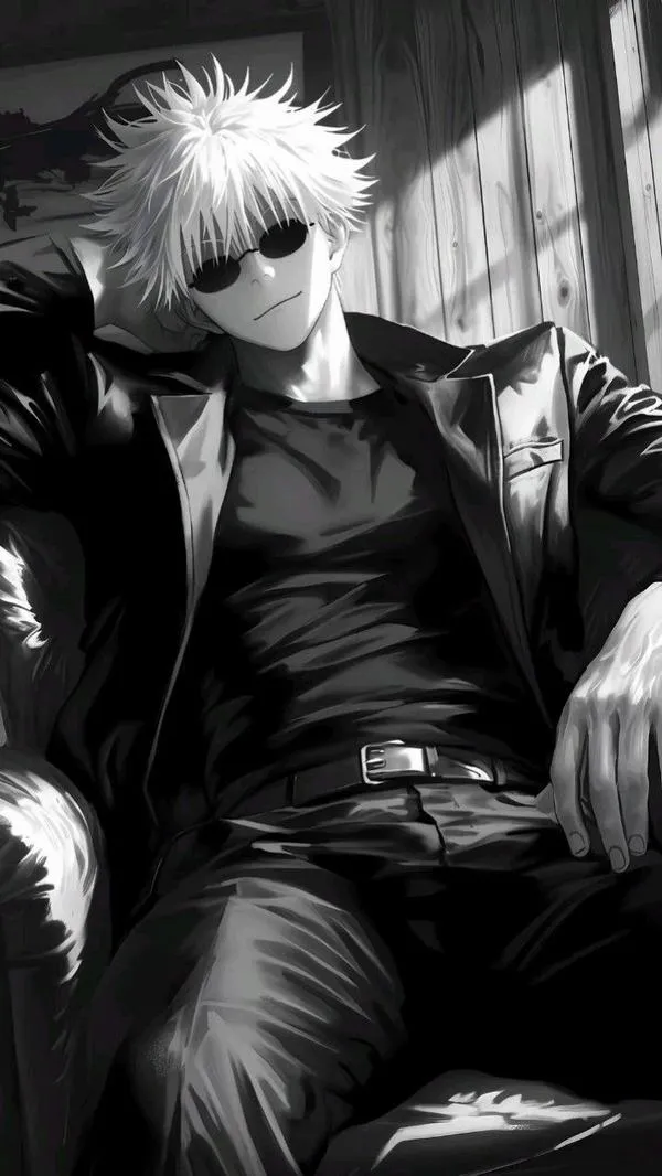 Hình Ảnh Gojo Manga Trắng Đen 45