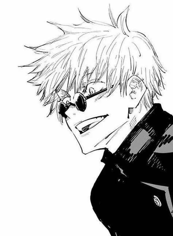 Hình Ảnh Gojo Manga Trắng Đen 55