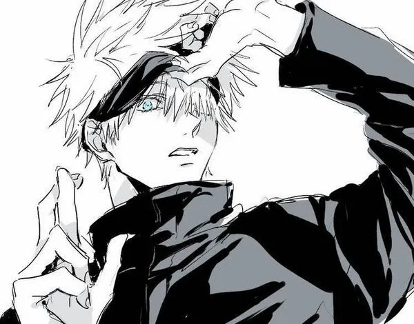 Hình Ảnh Gojo Manga Trắng Đen 56
