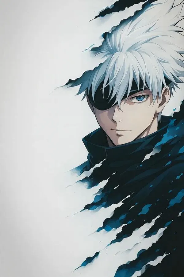 Hình Ảnh Gojo Manga Trắng Đen 60
