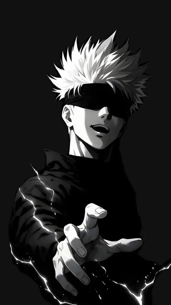 Hình Ảnh Gojo Manga Trắng Đen 72