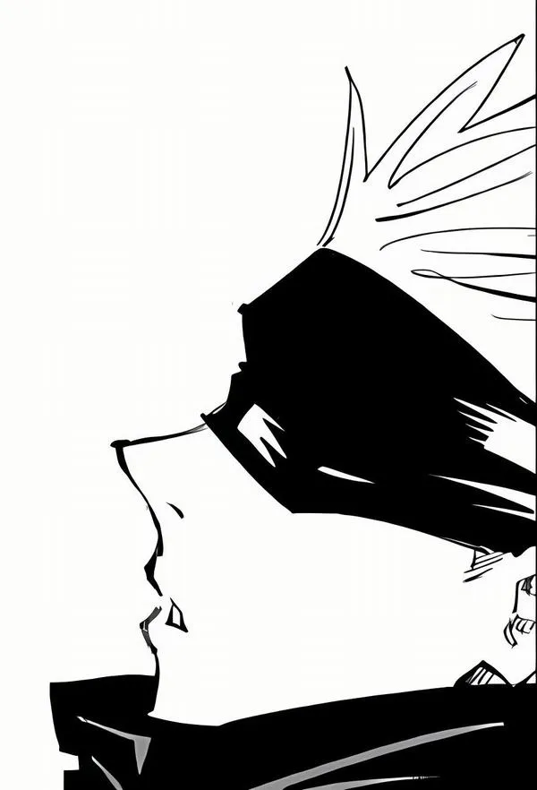 Hình Ảnh Gojo Manga Trắng Đen 76