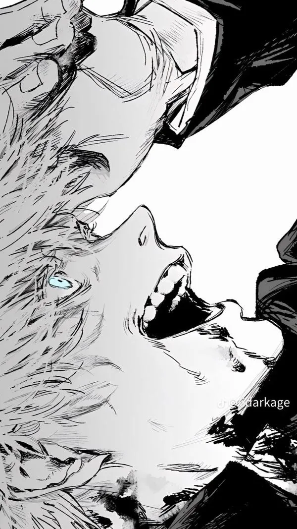 Hình Ảnh Gojo Manga Trắng Đen 12