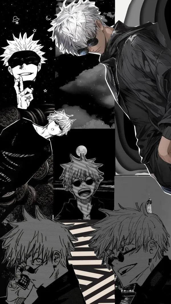 Hình Ảnh Gojo Manga Trắng Đen 16
