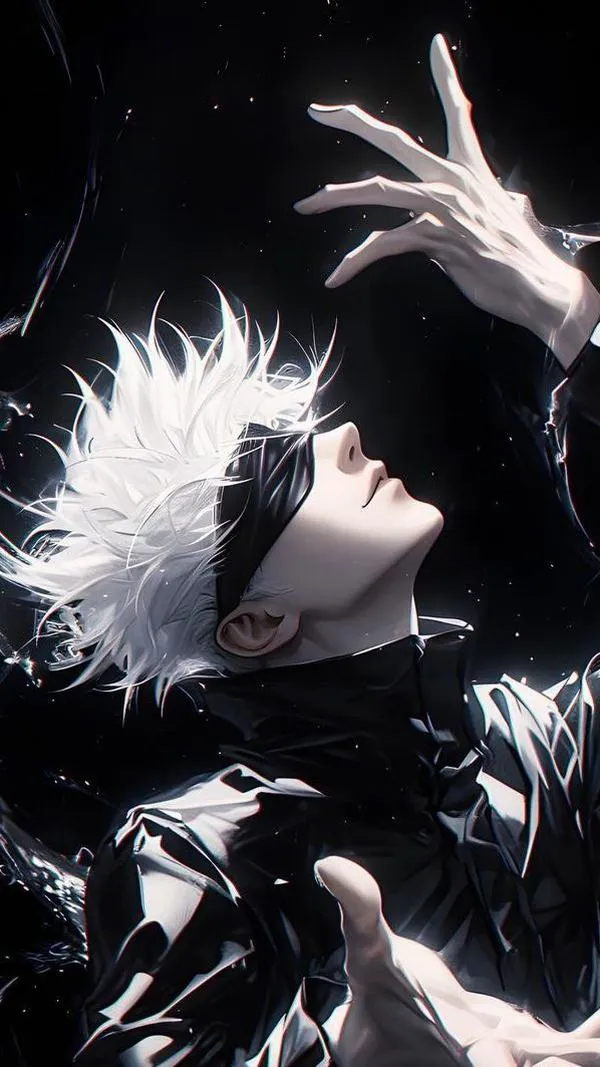 Hình Ảnh Gojo Manga Trắng Đen 29