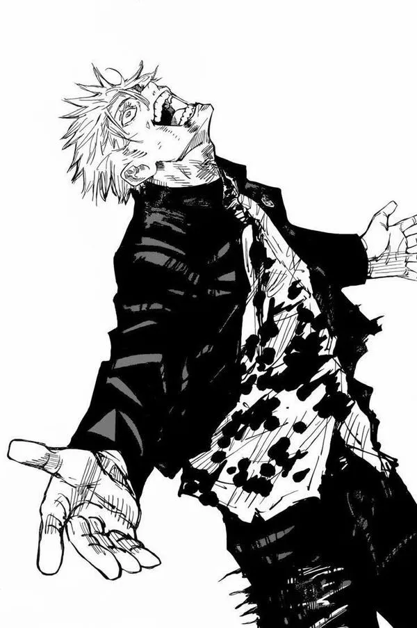 Hình Ảnh Gojo Manga Trắng Đen 35