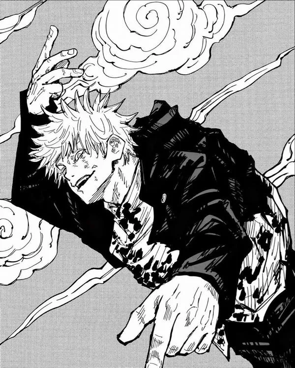 Hình Ảnh Gojo Manga Trắng Đen 4