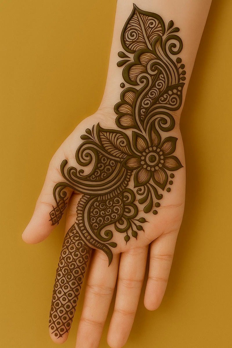 Beautiful back hand mehndi design 37
