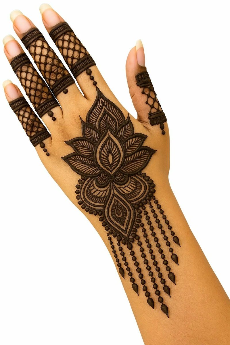 Beautiful back hand mehndi design 38