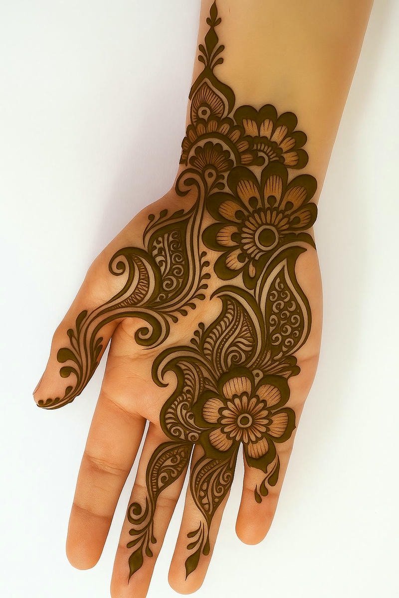 Beautiful back hand mehndi design 39