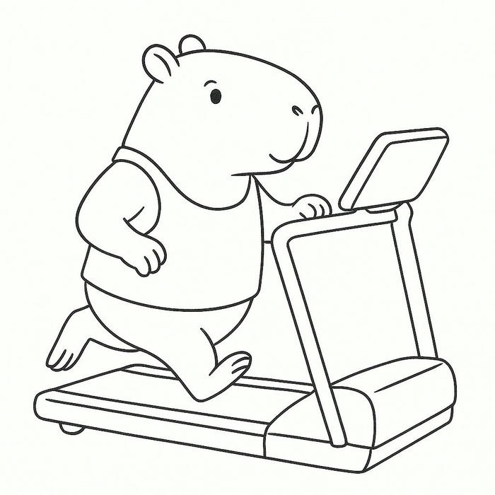 tranh tô màu capybara cute 31