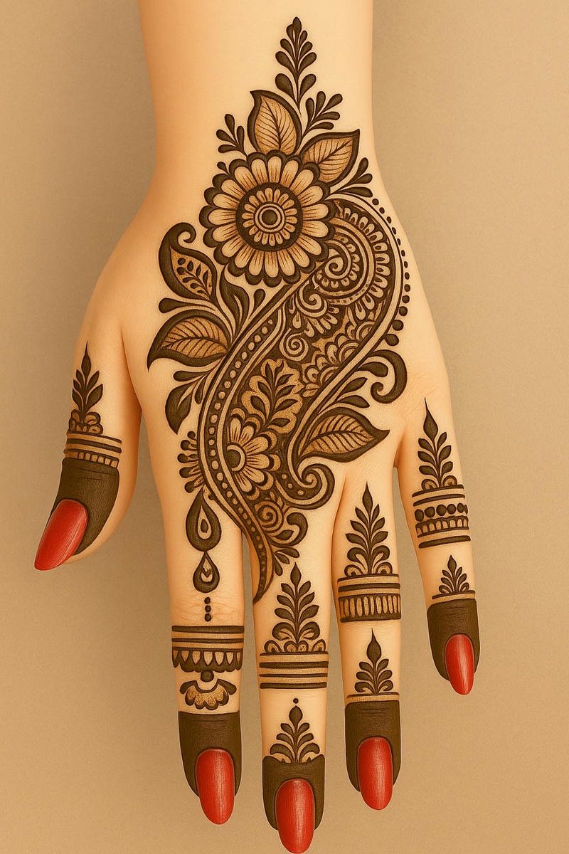 Beautiful back hand mehndi design 28