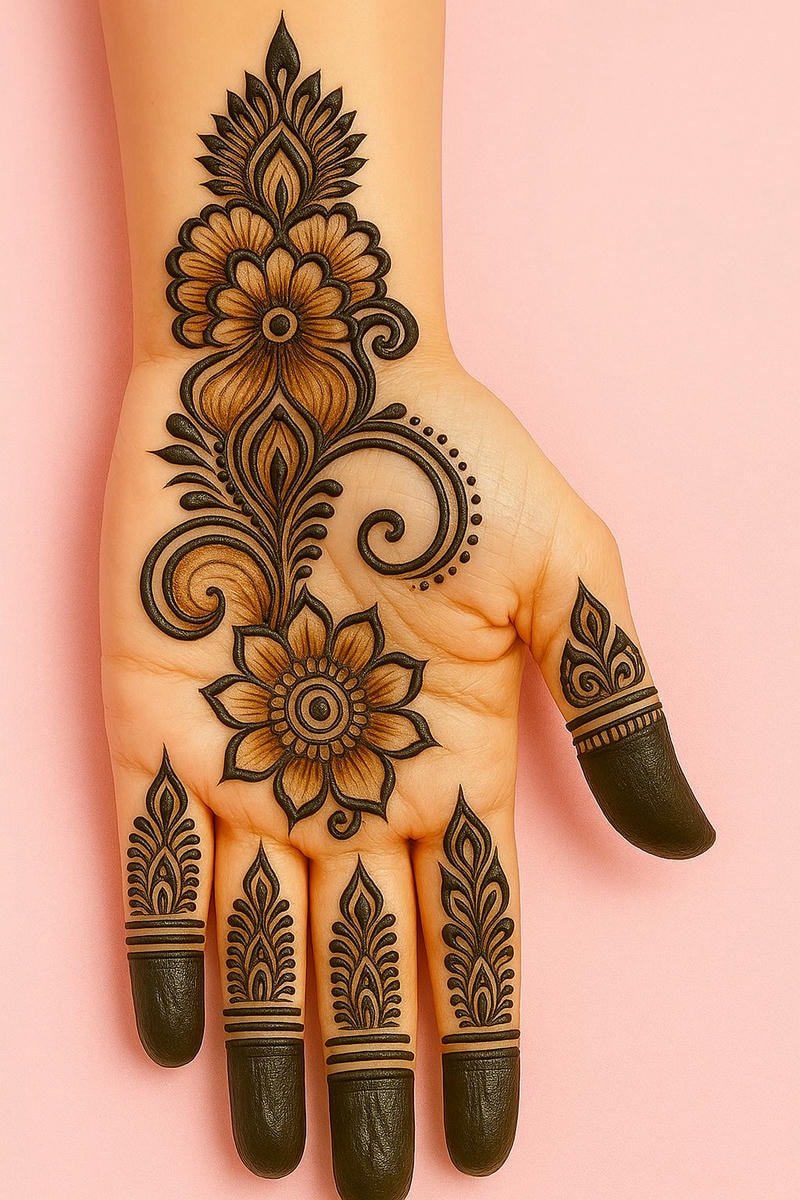 Beautiful back hand mehndi design 48