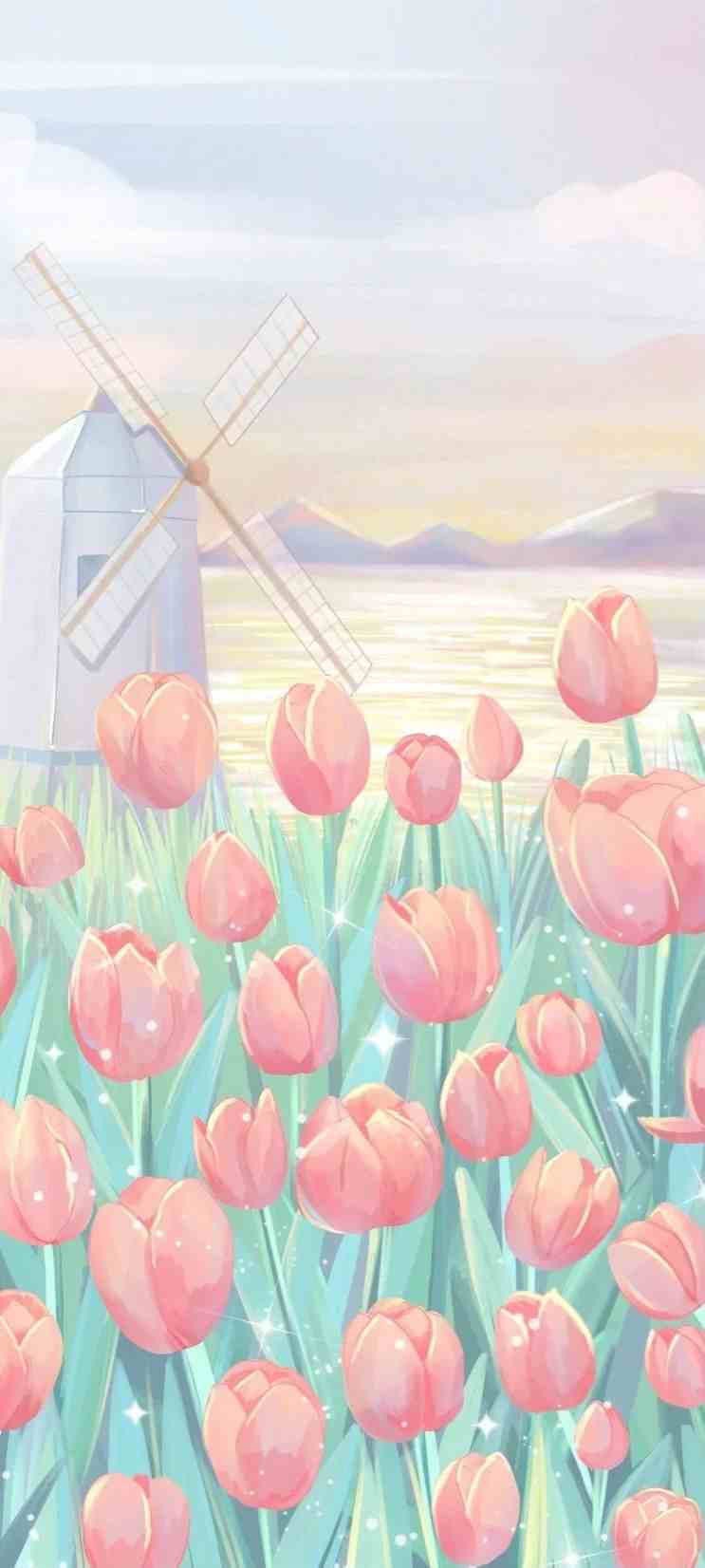 Hình nền hoa tulip chill 2