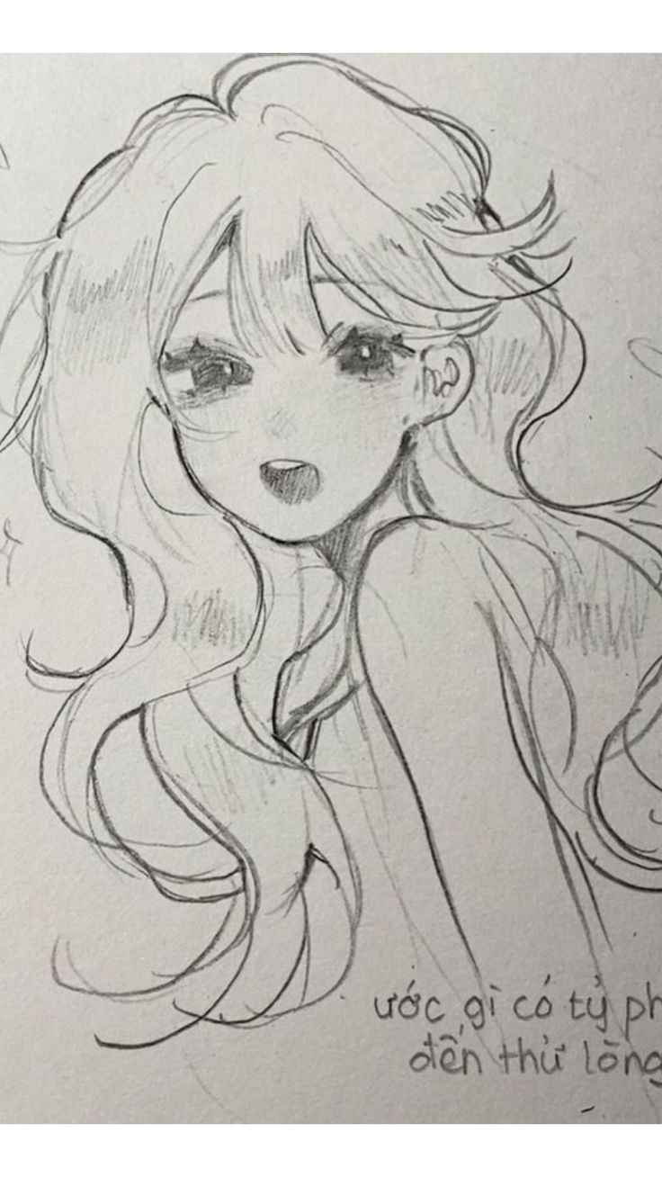 Vẽ Anime Nữ Đơn Giản 20