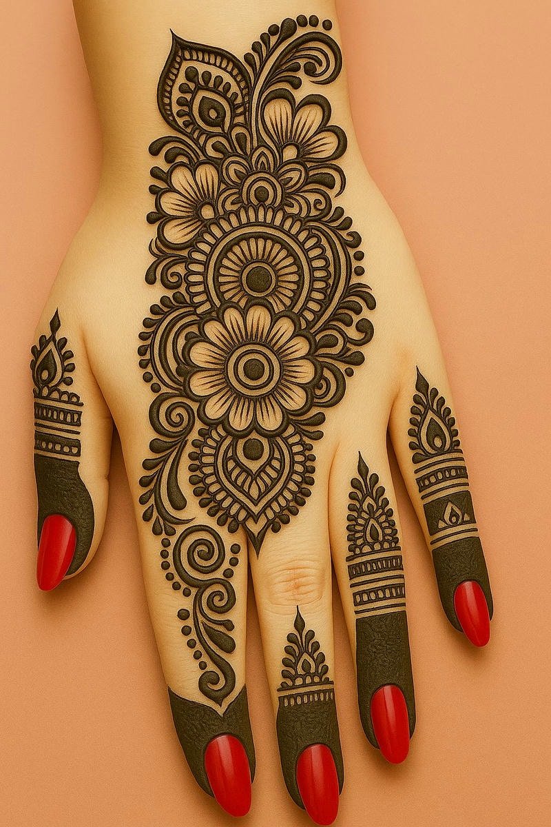 Beautiful back hand mehndi design 52
