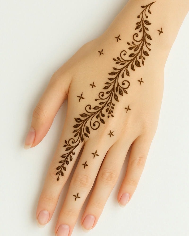 Beautiful back hand mehndi design 6